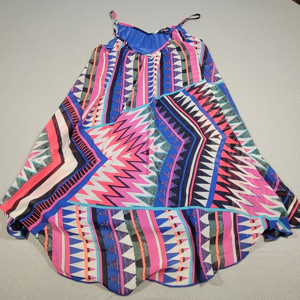 Express‎ Boho Dress Womens Sleeveless Colorful Geometric Print Size Small